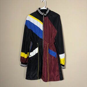 Me Jane Multicolor Windbreaker Jacket with Striped Cuffs - Size M